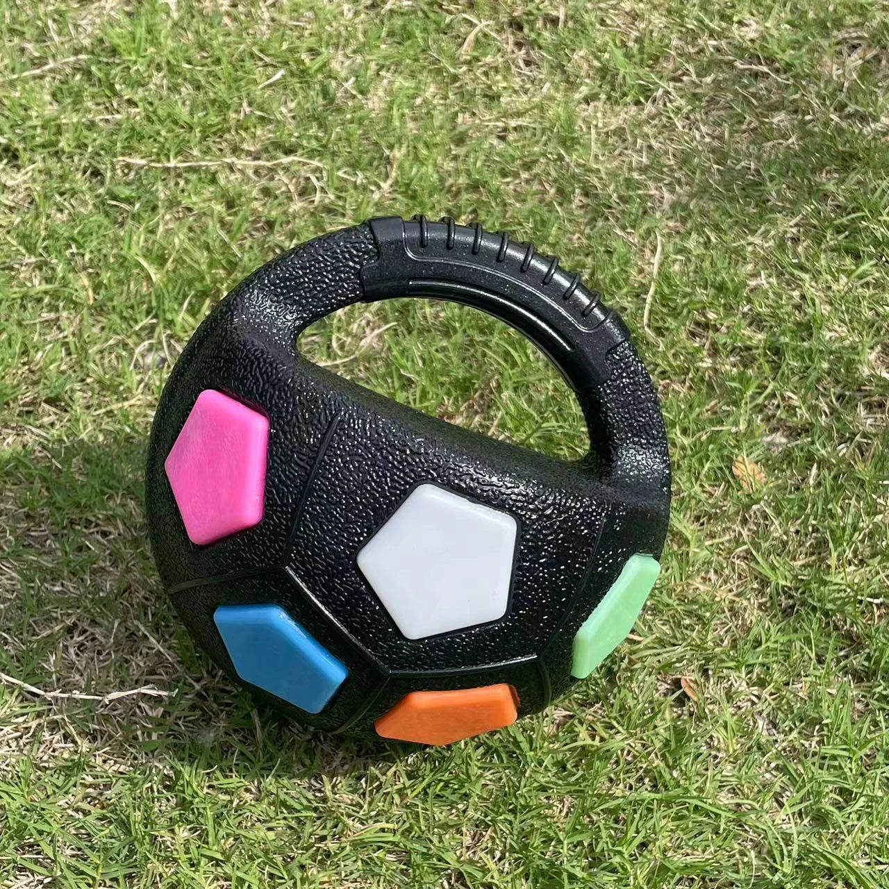 Football Tennis Ball Dog Toy With Squeak Rubber Teether