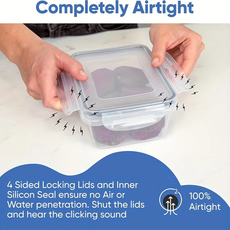 48-Piece Leakproof Food Storage Set – 24 Containers and 24 Lids, BPA-Free, Stackable Meal Prep, Easy-Snap Lids