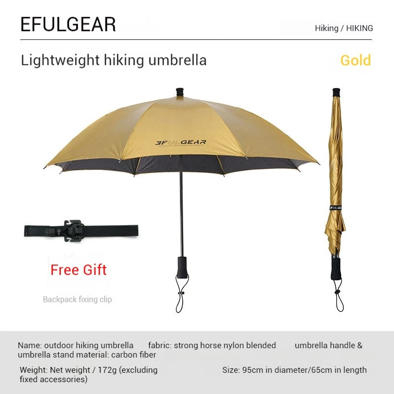 3F UL GEAR Hiking Umbrella Carbon Fiber Portable Rainproof Ultralight Hands-free for Outdoor Traveling Novelty Camping Equipment