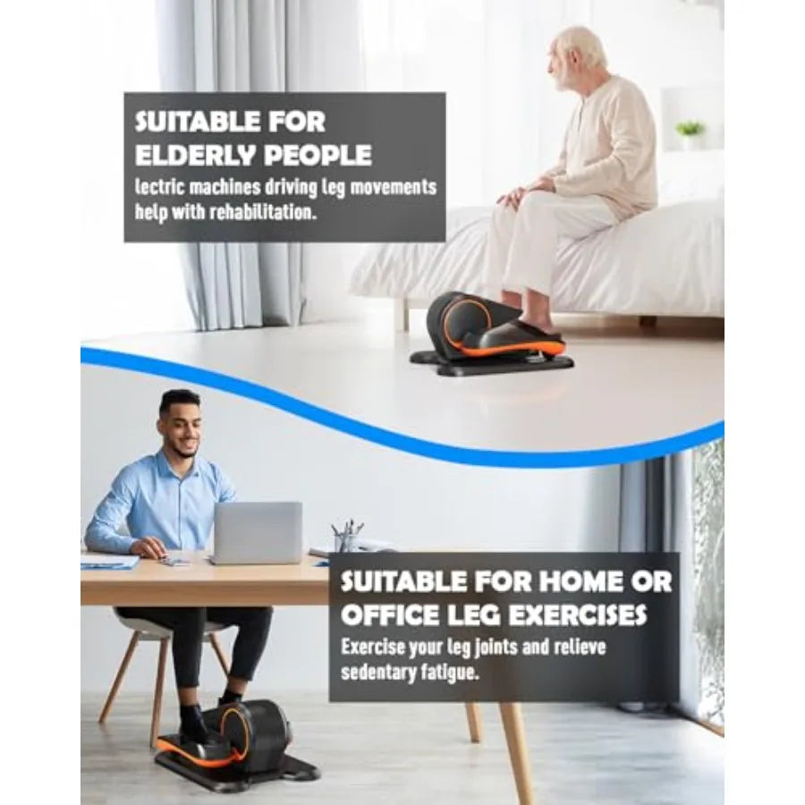 Under Desk Electric Elliptical Leg Exerciser for Seniors 13 Adjustable Speeds Quiet Portable Seated Pedal Trainer with Remote C