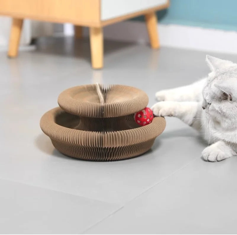 Cat Scratcher 2-In-1 Interactive Puzzle Toy Set For Indoor Cats