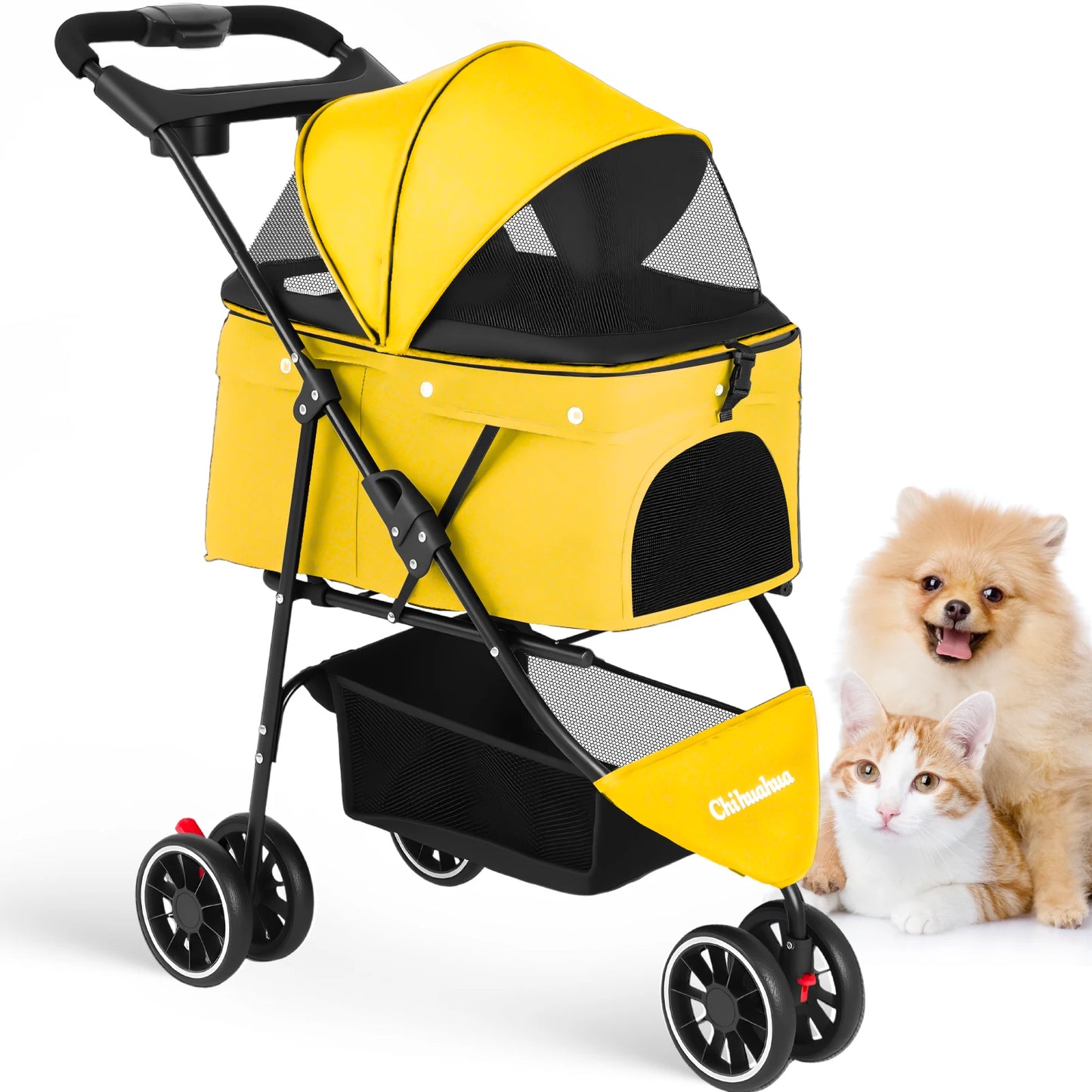 Pet Stroller For Small Dogs And Cats Foldable Travel Carrier