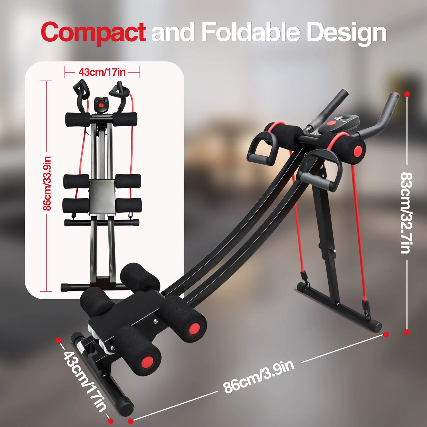 Foldable Abdominal Fitness Machine With Dual-Track Core Workout