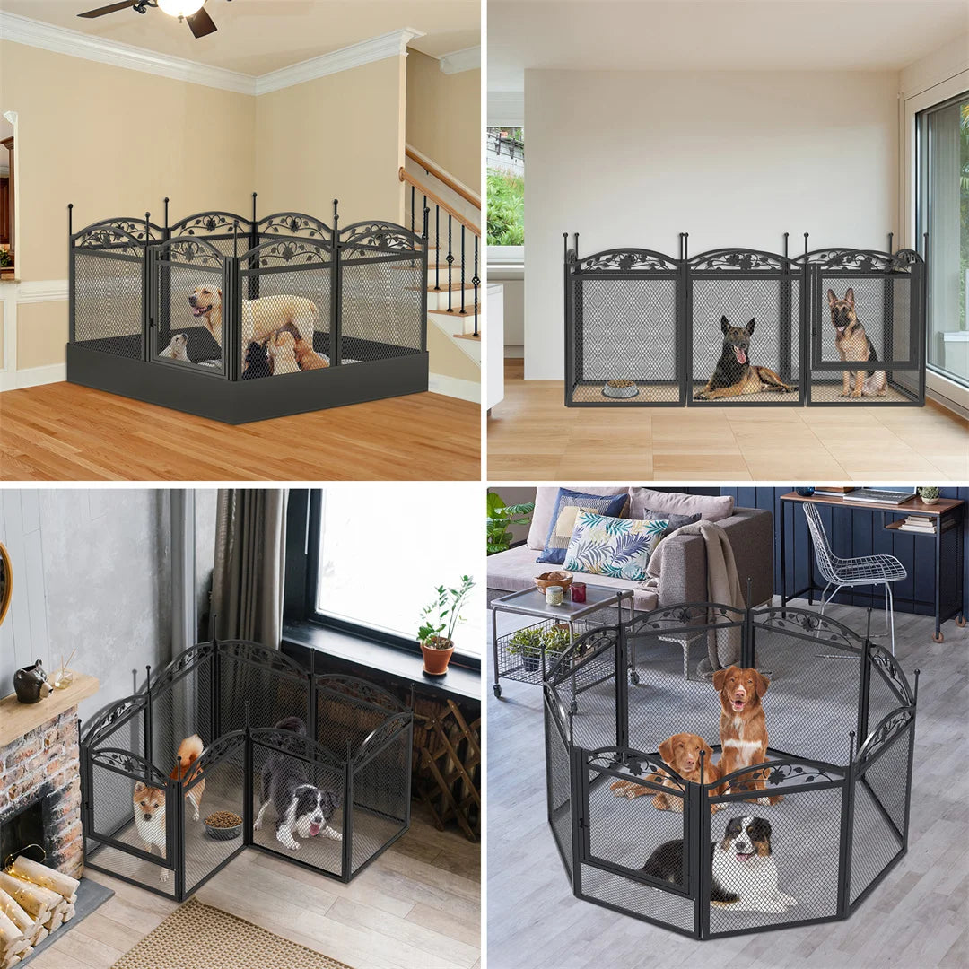 BINGOPAW Heavy Duty Dog Playpen 8 Panels Indoor Outdoor Metal Fence