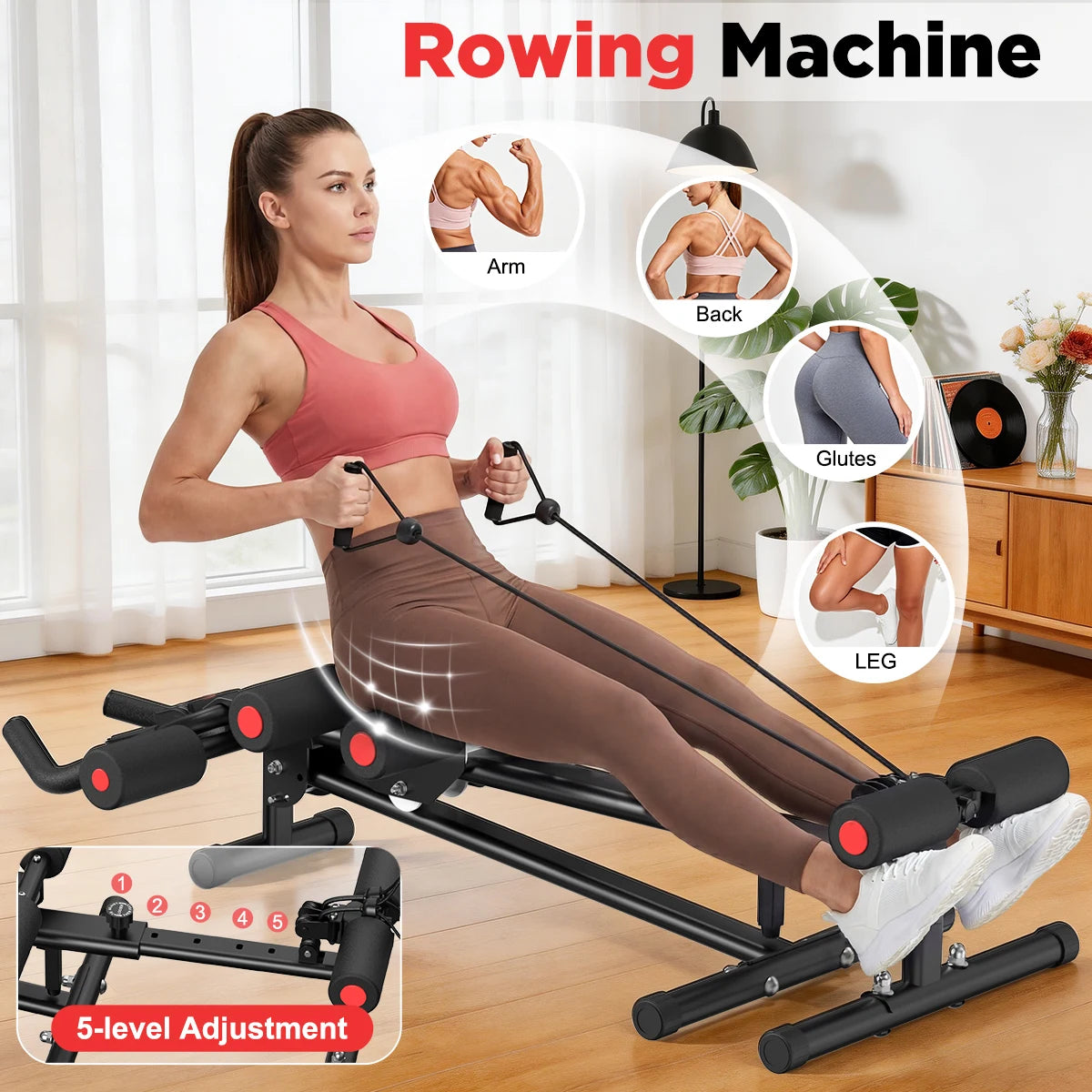5 In 1 Adjustable Ab Trainer With Resistance Bands Core Training