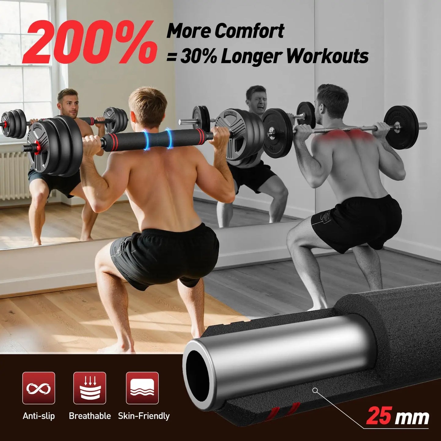 FED Fitness 5 In 1 Adjustable Dumbbell Set Barbell Kettlebell