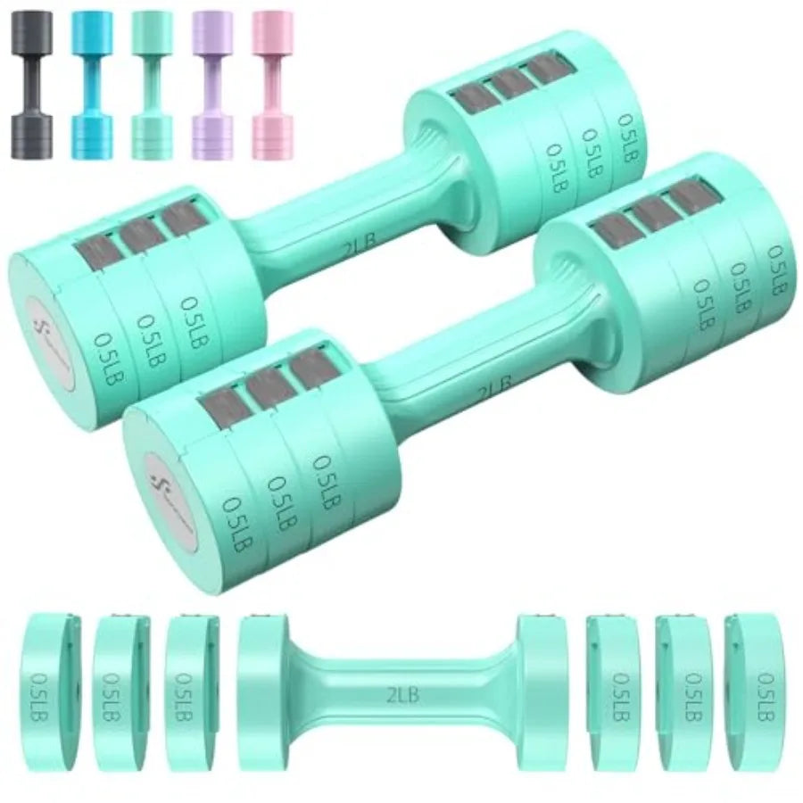 Adjustable Dumbbell Set 2-5 Lb Free Weights For Home Gym