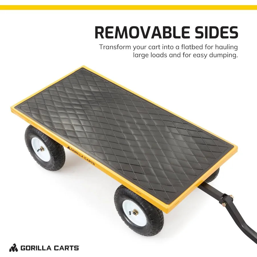 Steel Utility Cart With 1200 Pound Load Capacity Heavy Duty