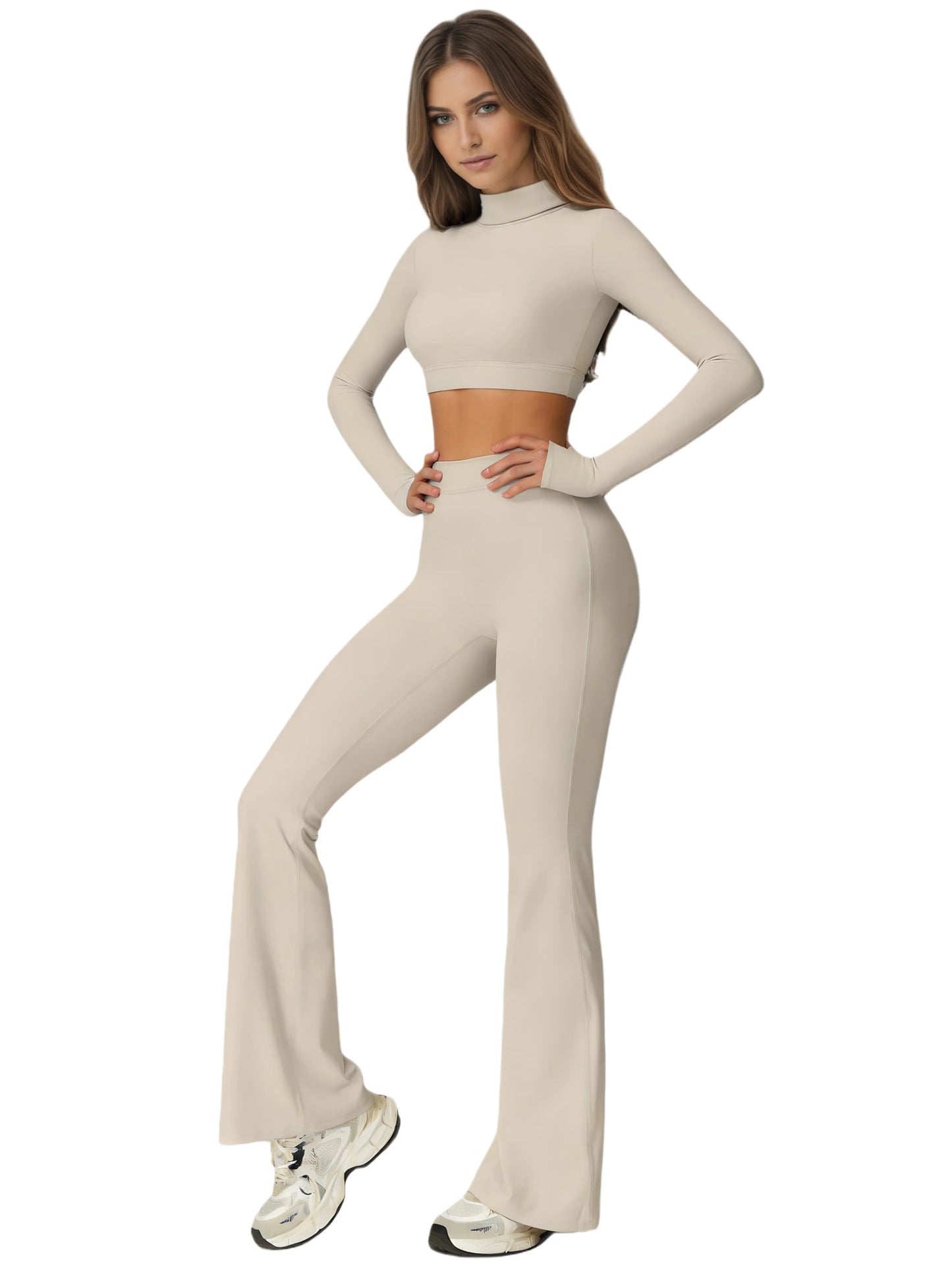 Airila Women's High-Neck Yoga Set With Removable Pads Butt-Lifting