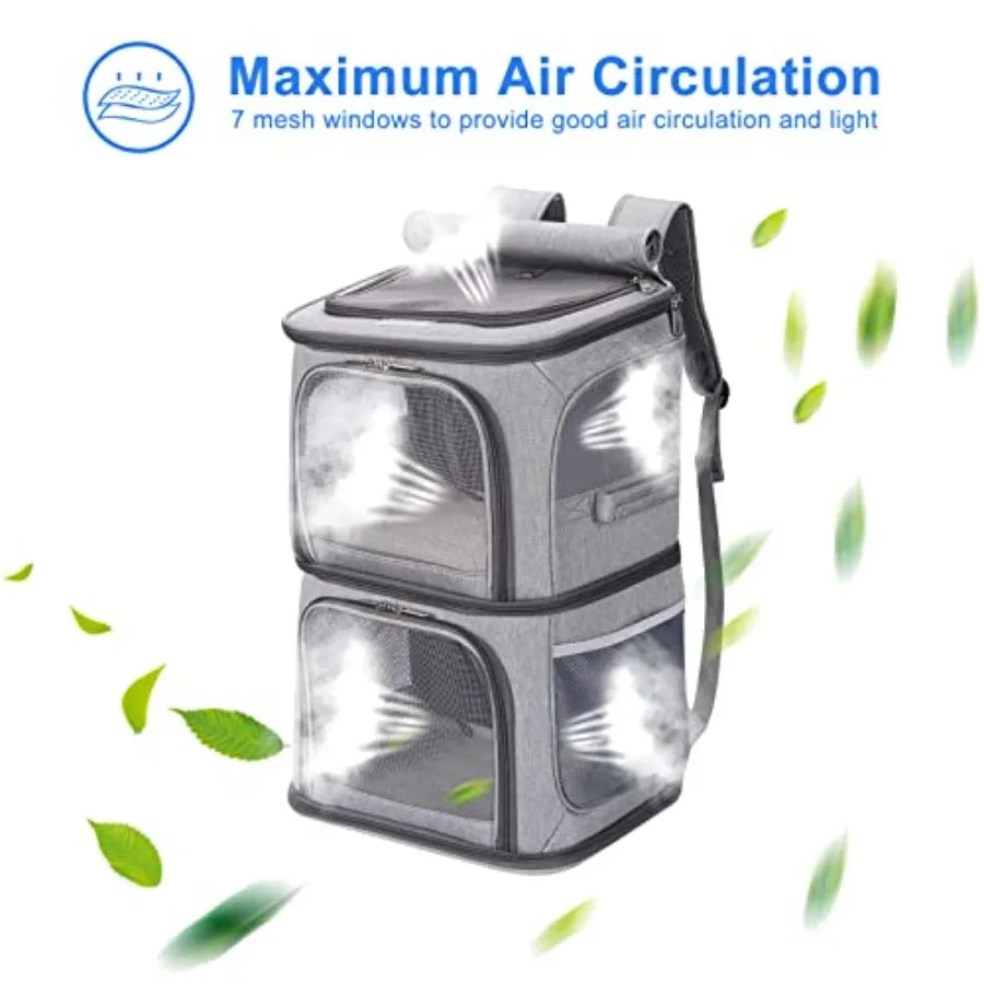 2-In-1 Pet Carrier Backpack For Small Cats And Dogs, Ventilated Travel