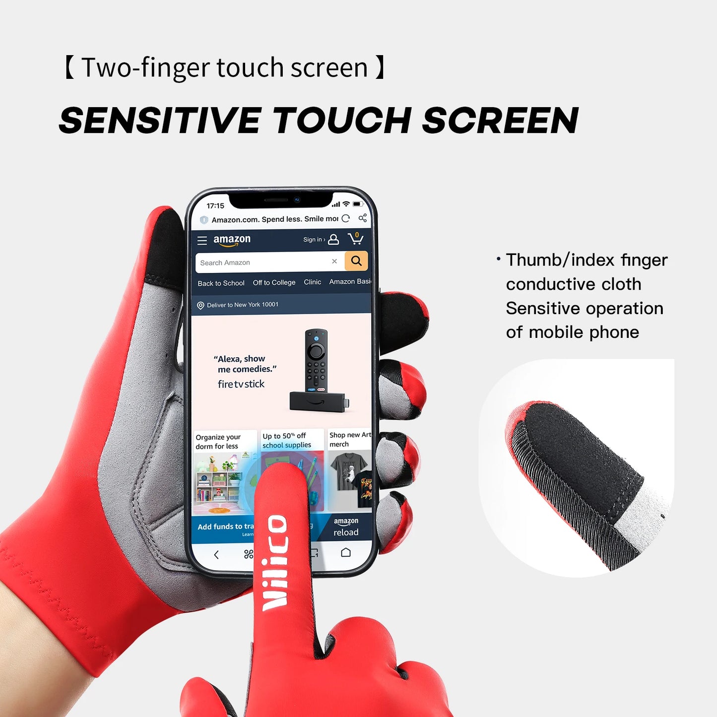 Vilico Cycling Gloves With Touch Screen Shock Absorption Anti Slip