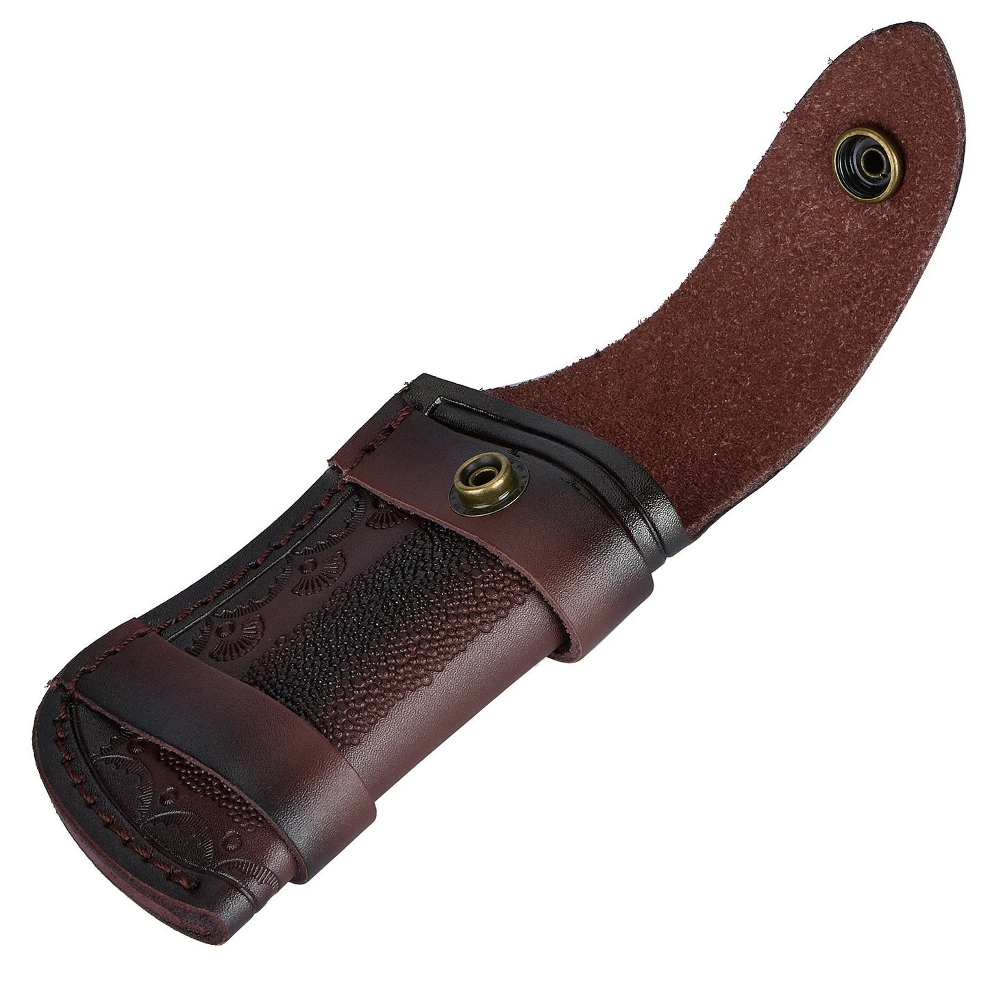 High Quality Carved Leather 4" Knife Pouch Head Layer Cowhide Folding Knife Holster Storage Pocket Outdoor Knife Case