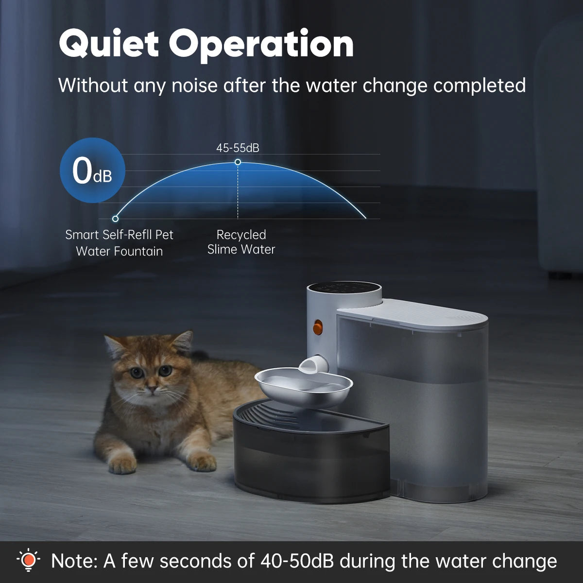 Booteely Wireless Stainless Steel Pet Water Dispenser