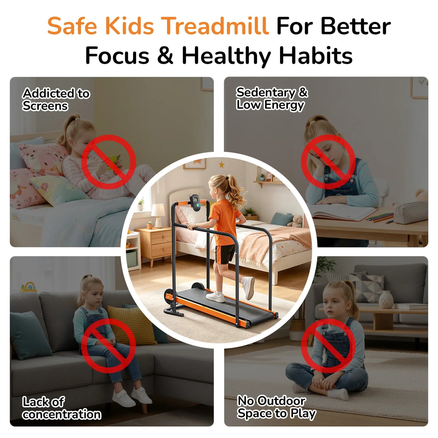 AKLUER Kids Walking Pad Treadmill for Safe Indoor Exercise