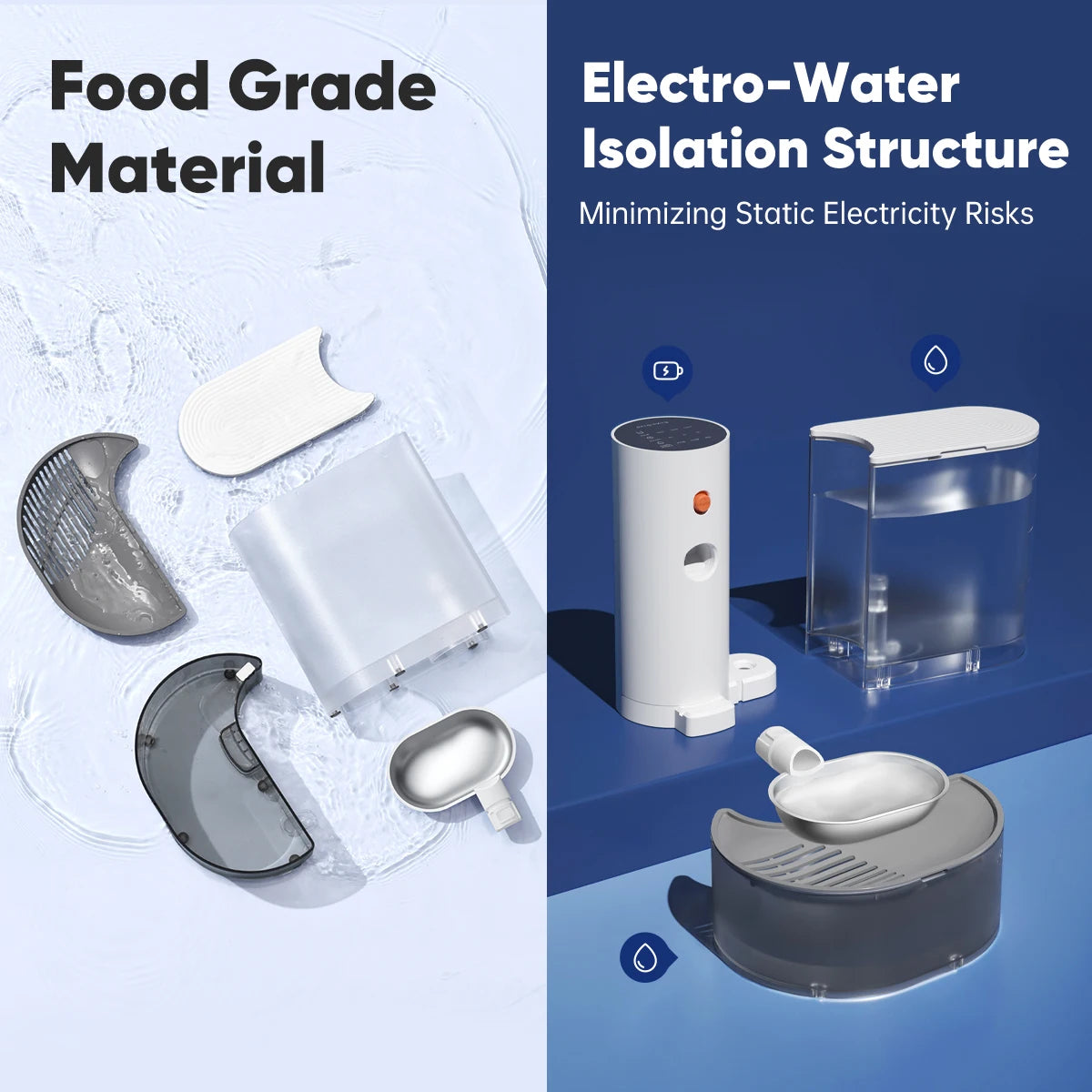 Booteely Wireless Stainless Steel Pet Water Dispenser