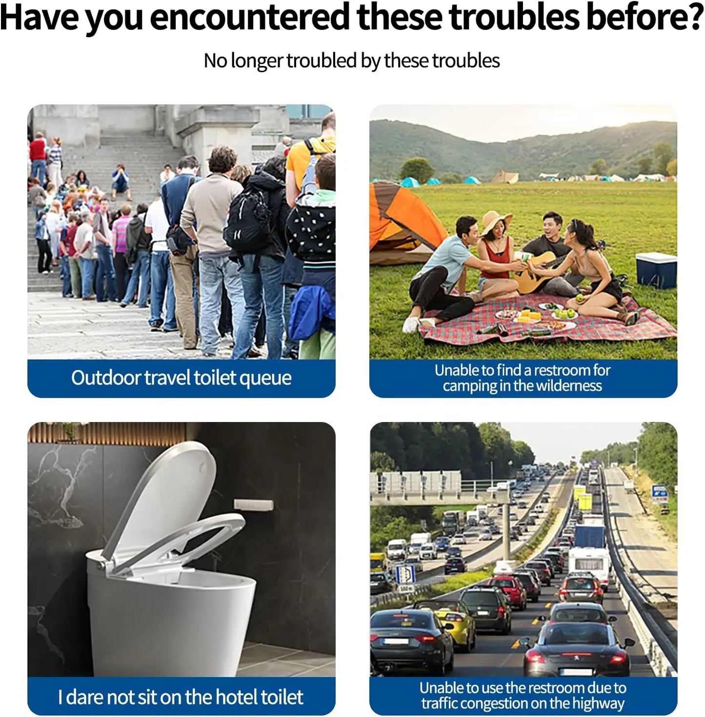 Lightweight Portable Camping Toilet With PU Cushion For Travel