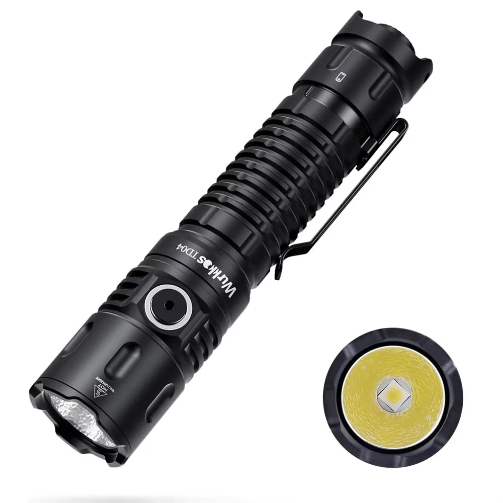 Wurkkos TD04 21700 USB C Rechargeable Dual Mode Tactical Flashlight