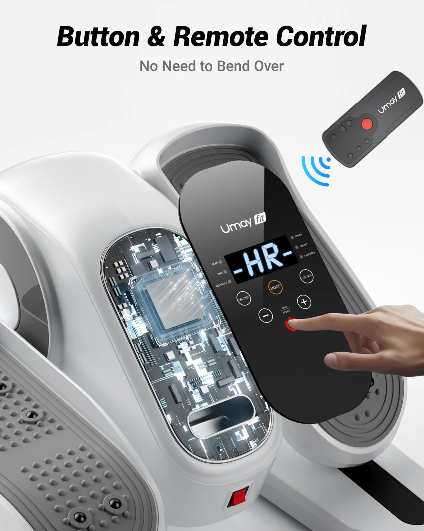 UMAY Compact Under-Desk Elliptical With 12 Speeds And Remote Control