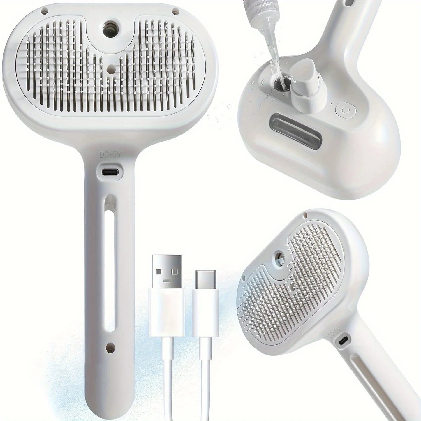 Pet Hair Removal Steam Brush For Cats And Dogs Grooming
