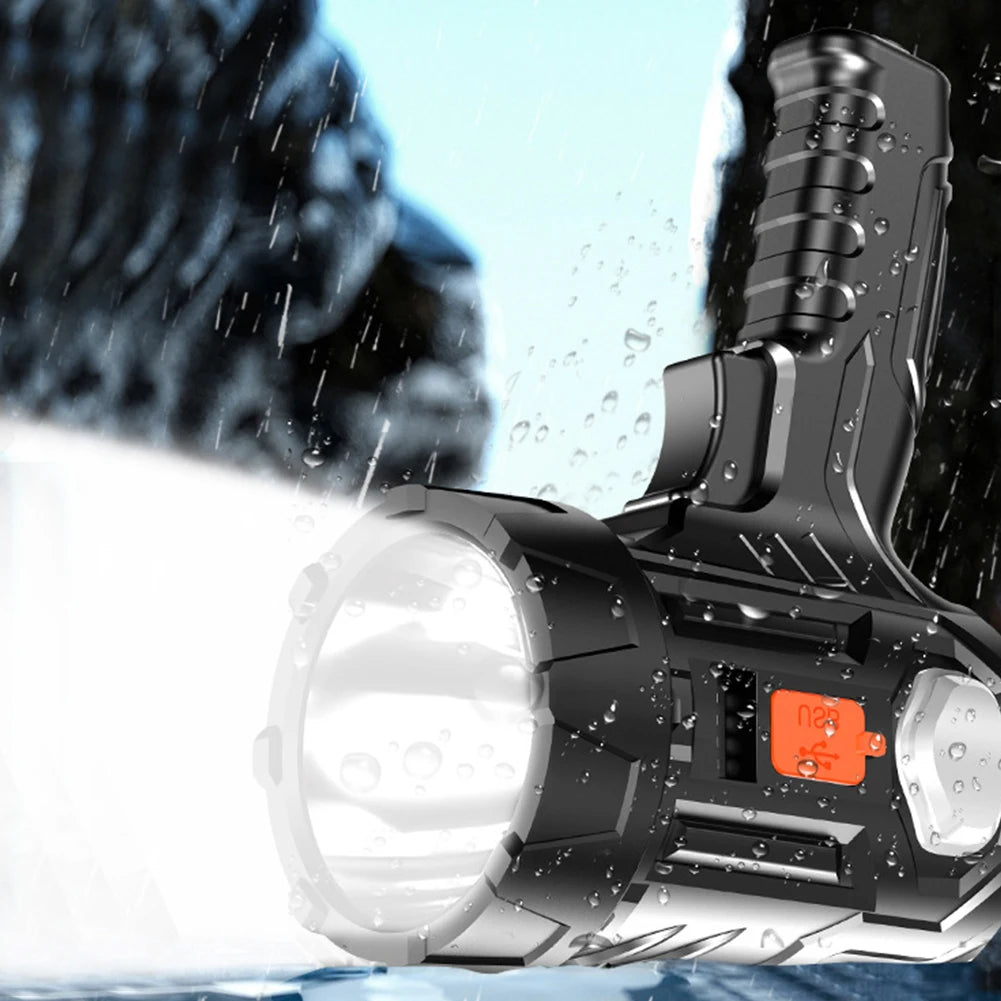 LED Camping Flashlight Emergency Power Bank Waterproof Camping Solar Flashlight 1800mAh Light Last Up To 4-5H with Power Display