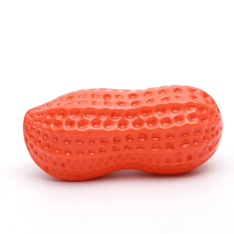 Pet Peanut Squeak Chew Toy For Dogs Interactive Rubber Toy