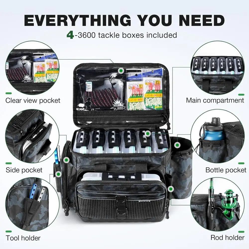 Waterproof Tackle Box Organizer With Removable Dividers