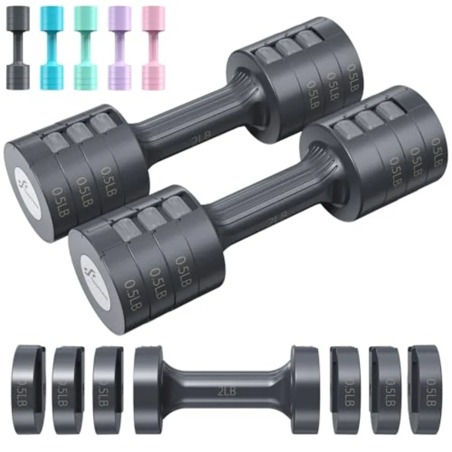 Adjustable Dumbbell Set 2-5 Lb Free Weights For Home Gym