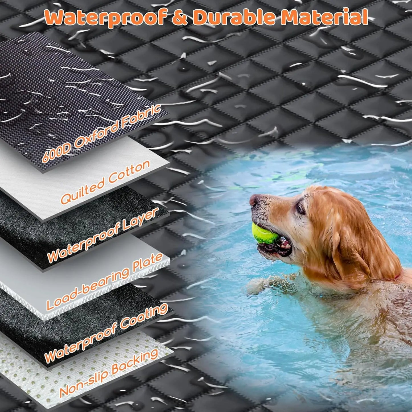 Dog Car Seat Cover With Mesh Window And Hard Bottom