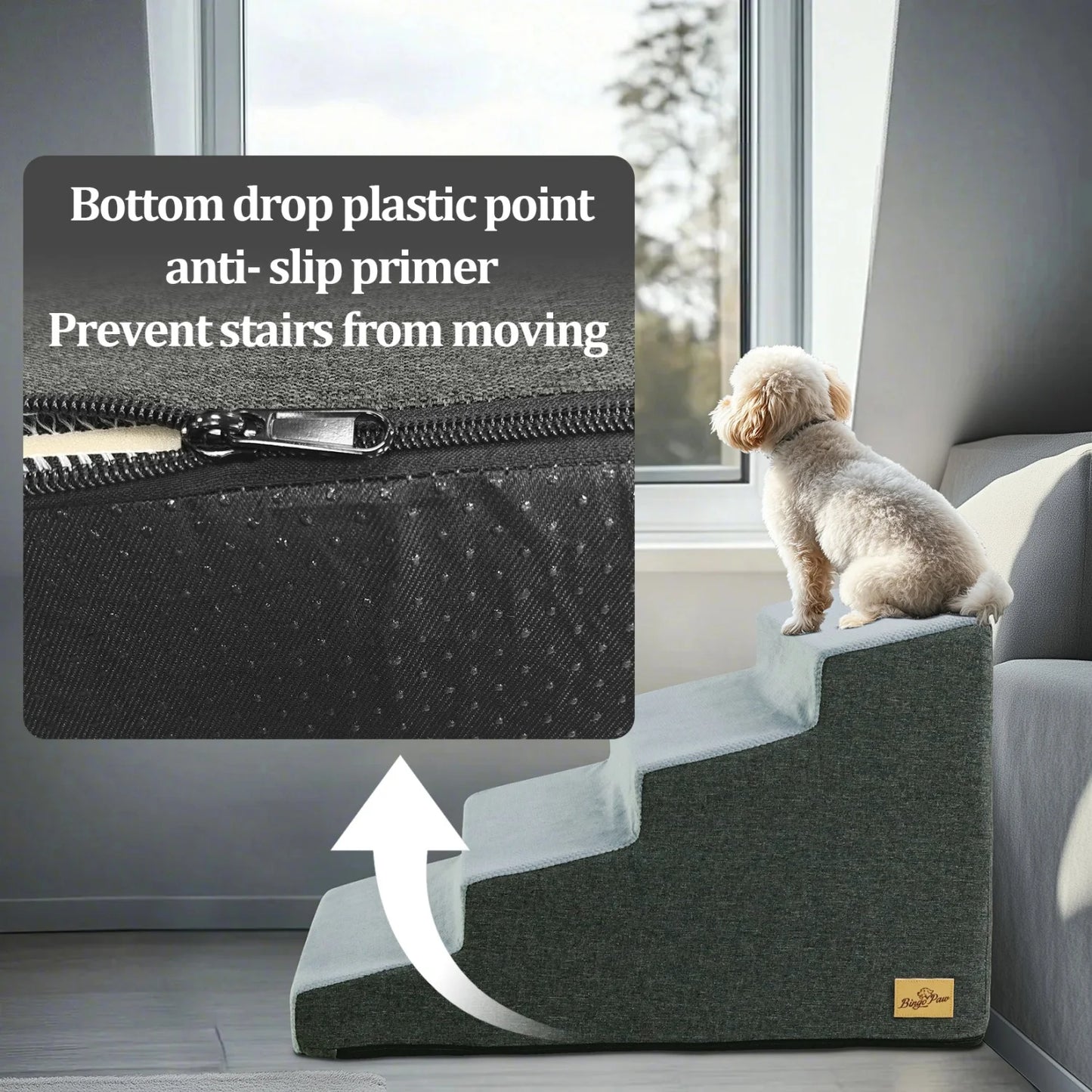 Dog Steps Ramp With Washable Cover Non Slip