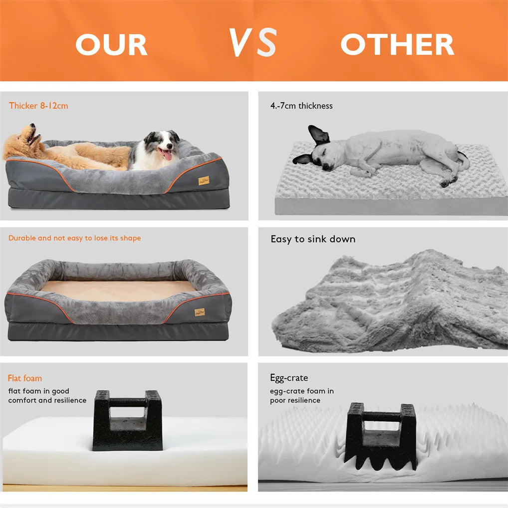 BORWART Orthopedic Memory Foam Dog Bed Sofa Removable Cover