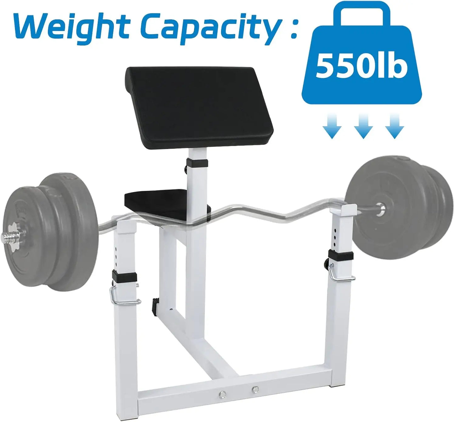 Adjustable Preacher Curl Weight Bench Arm Bicep And Tricep Training