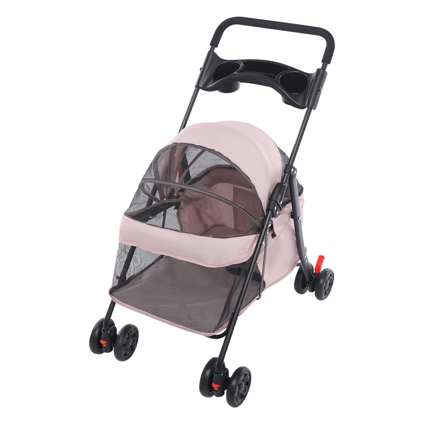 Foldable Pet Cart With 40lb Load And 360 Degree Front Wheels