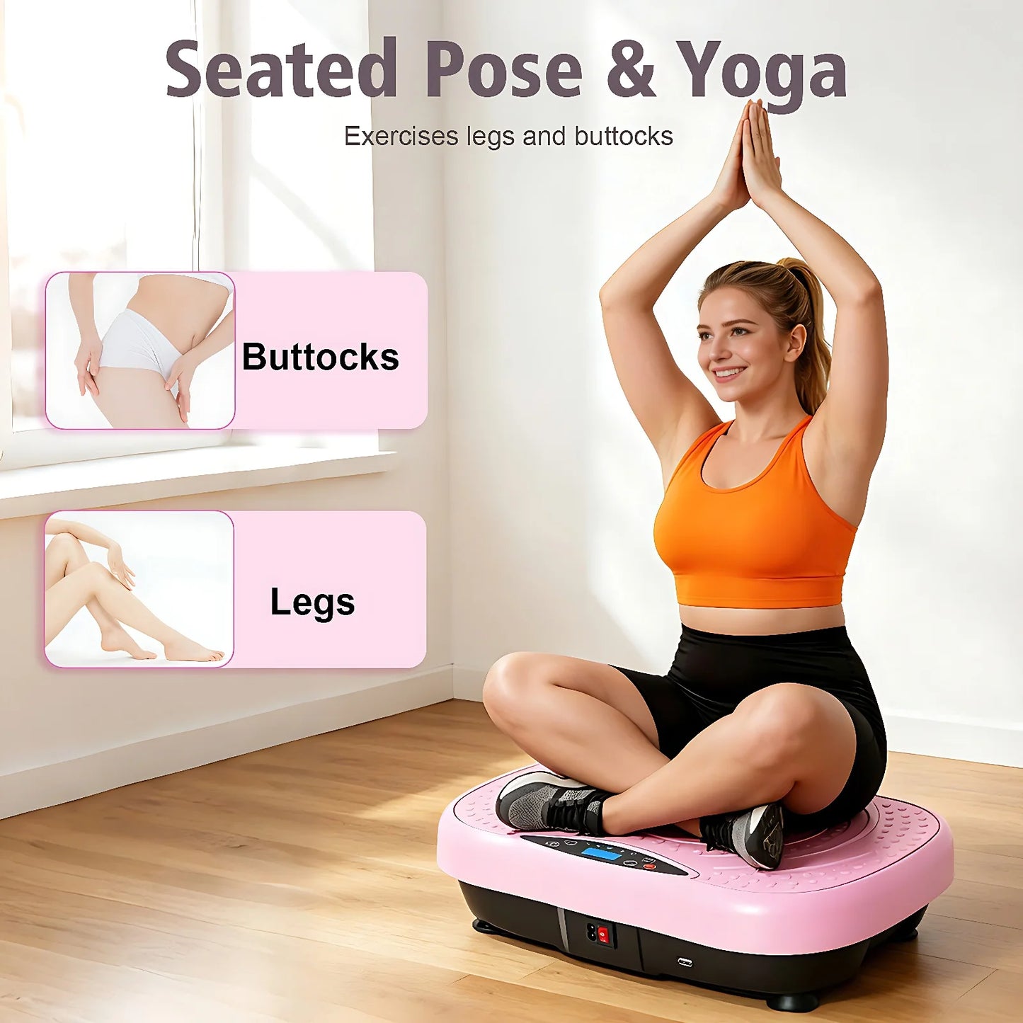 Portable Vibration Plate Exercise Machine With Bluetooth Bands And Straps