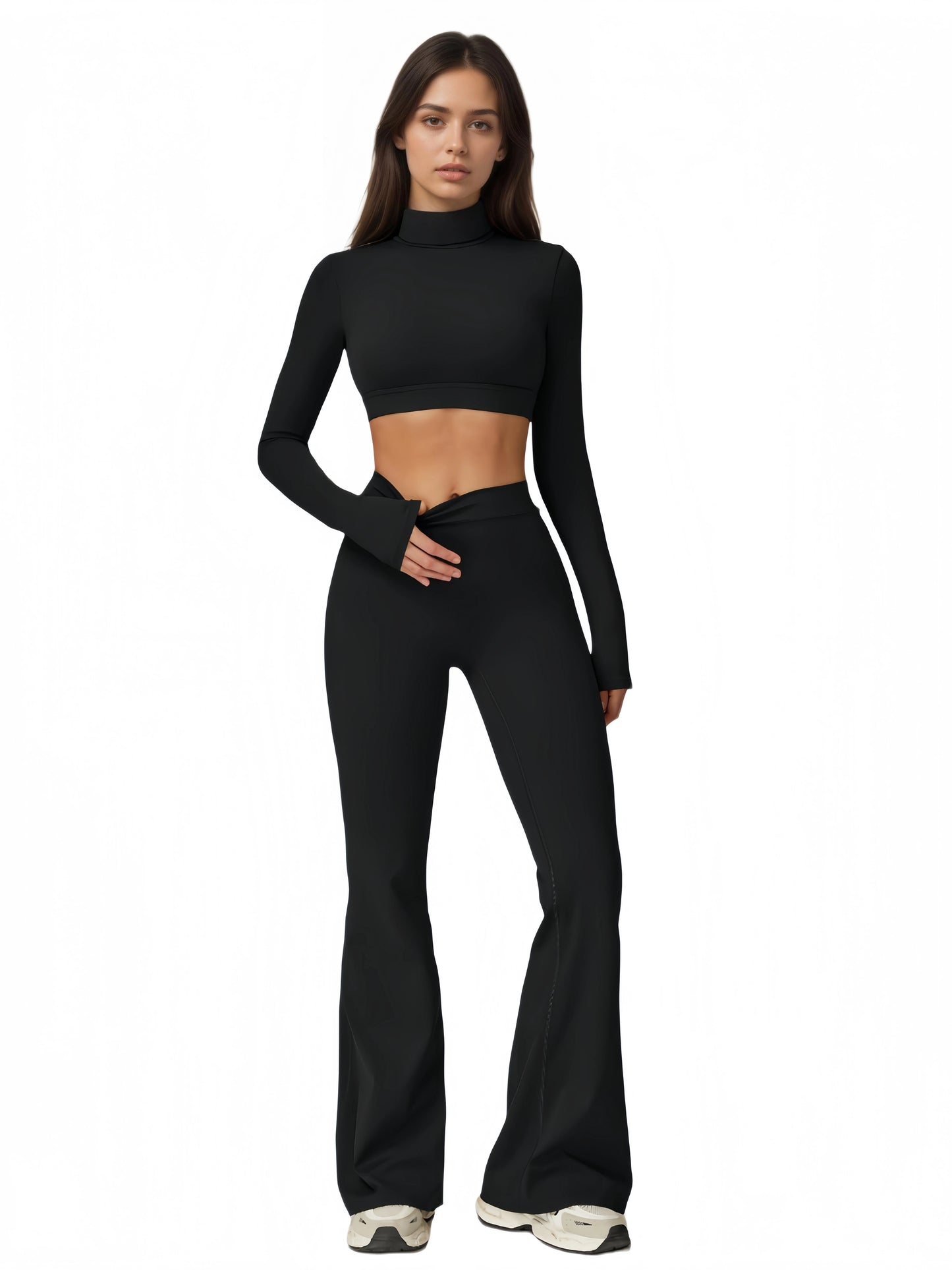 Airila Women's High-Neck Yoga Set With Removable Pads Butt-Lifting