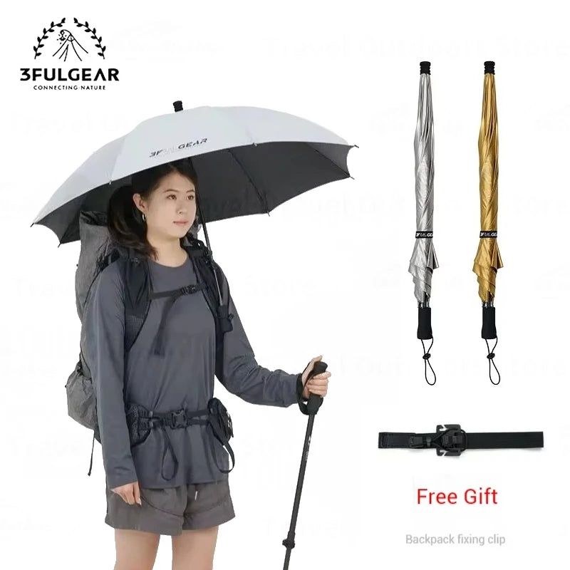 3F UL GEAR Hiking Umbrella Carbon Fiber Portable Rainproof Ultralight Hands-free for Outdoor Traveling Novelty Camping Equipment