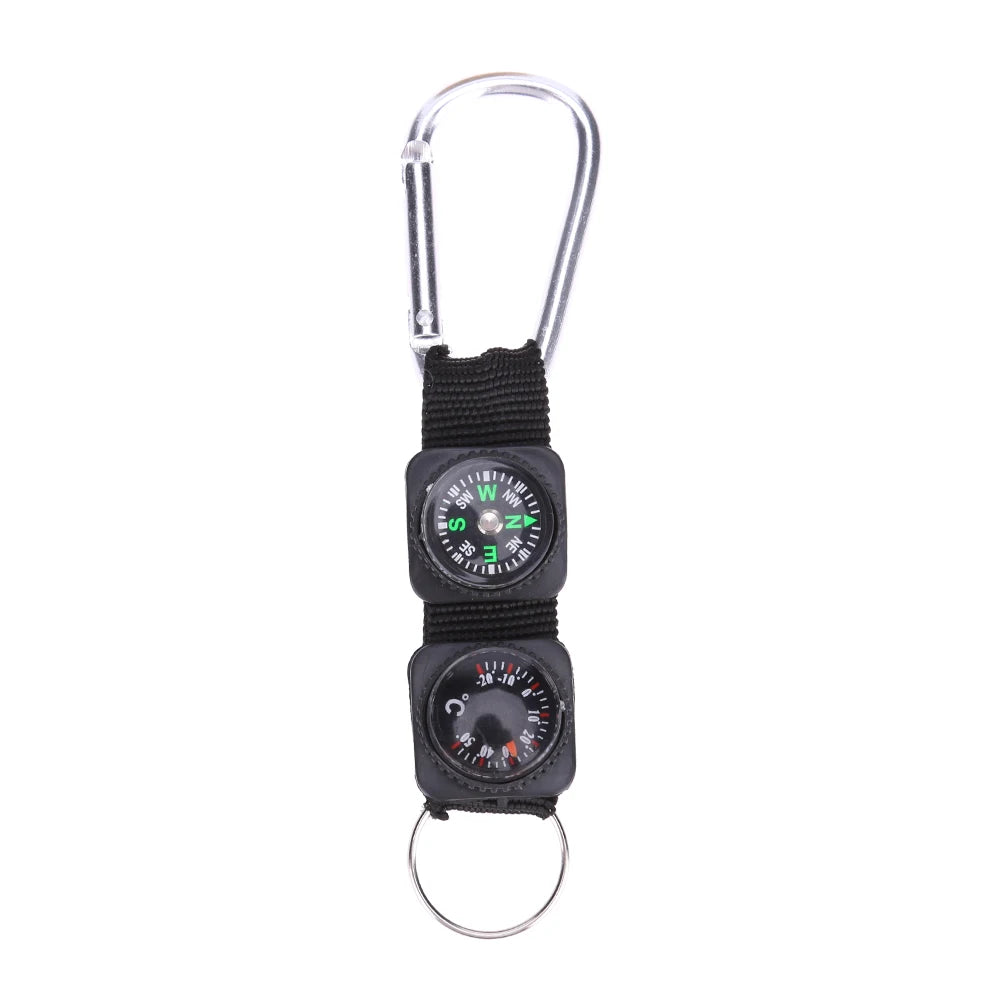 3 In 1 Keychain Carabiner With Compass And Thermometer