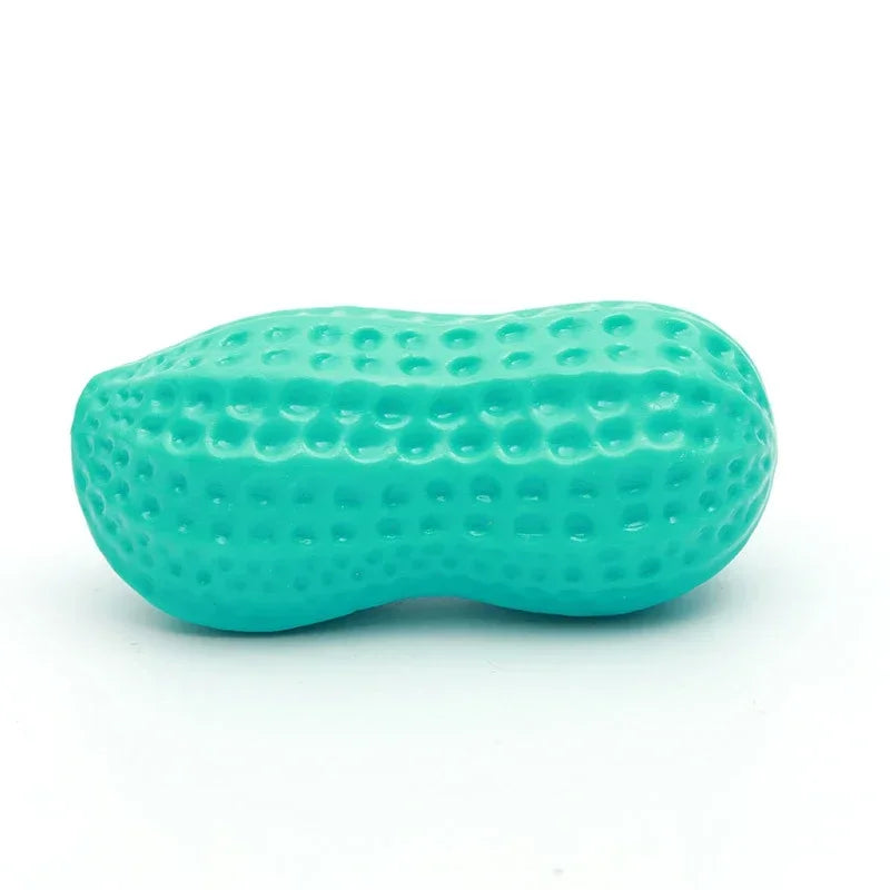 Pet Peanut Squeak Chew Toy For Dogs Interactive Rubber Toy