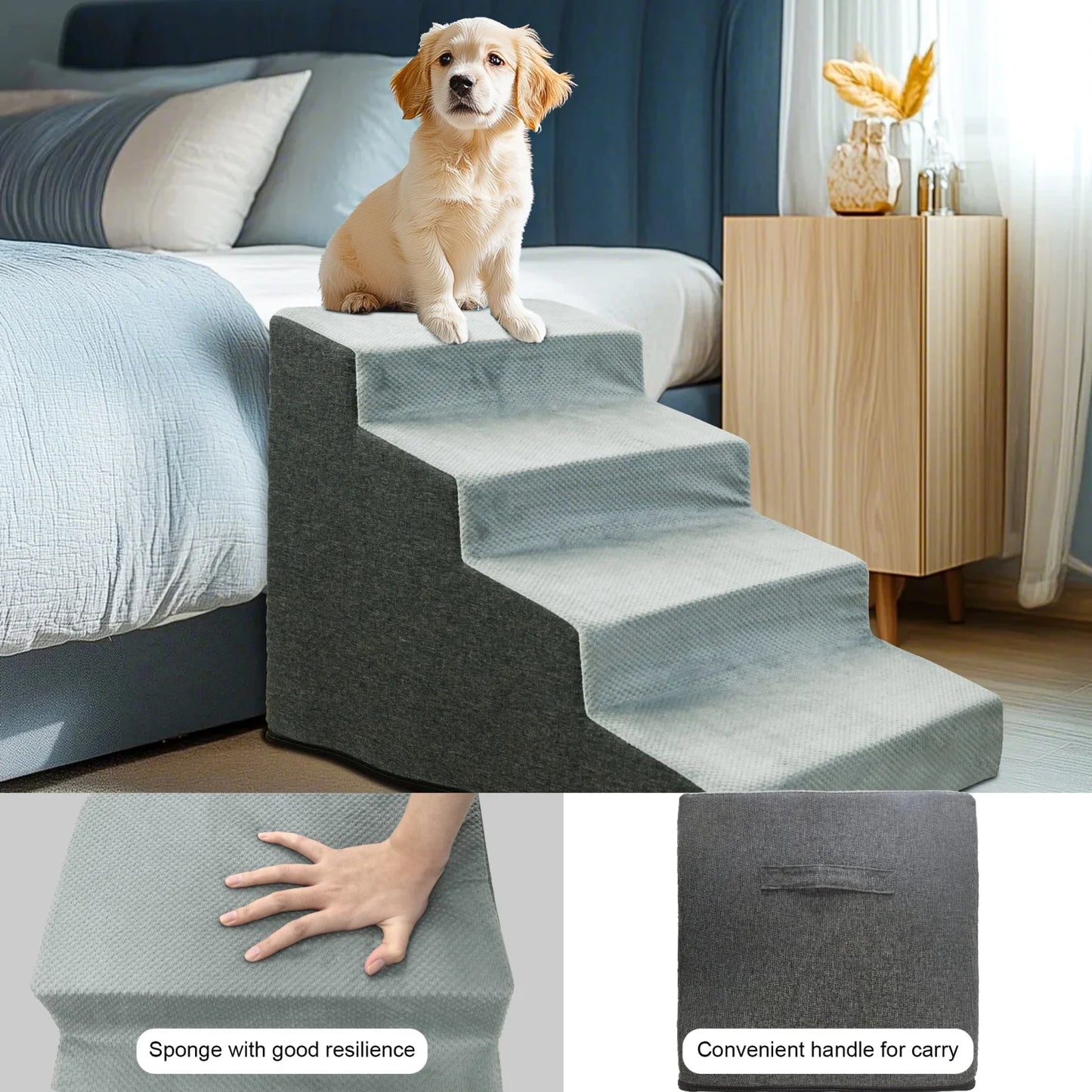 Dog Steps Ramp With Washable Cover Non Slip