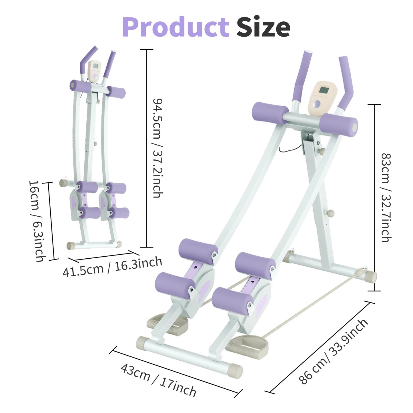Abdominal Curling Exercise Machine With Adjustable Dual Track Trainer