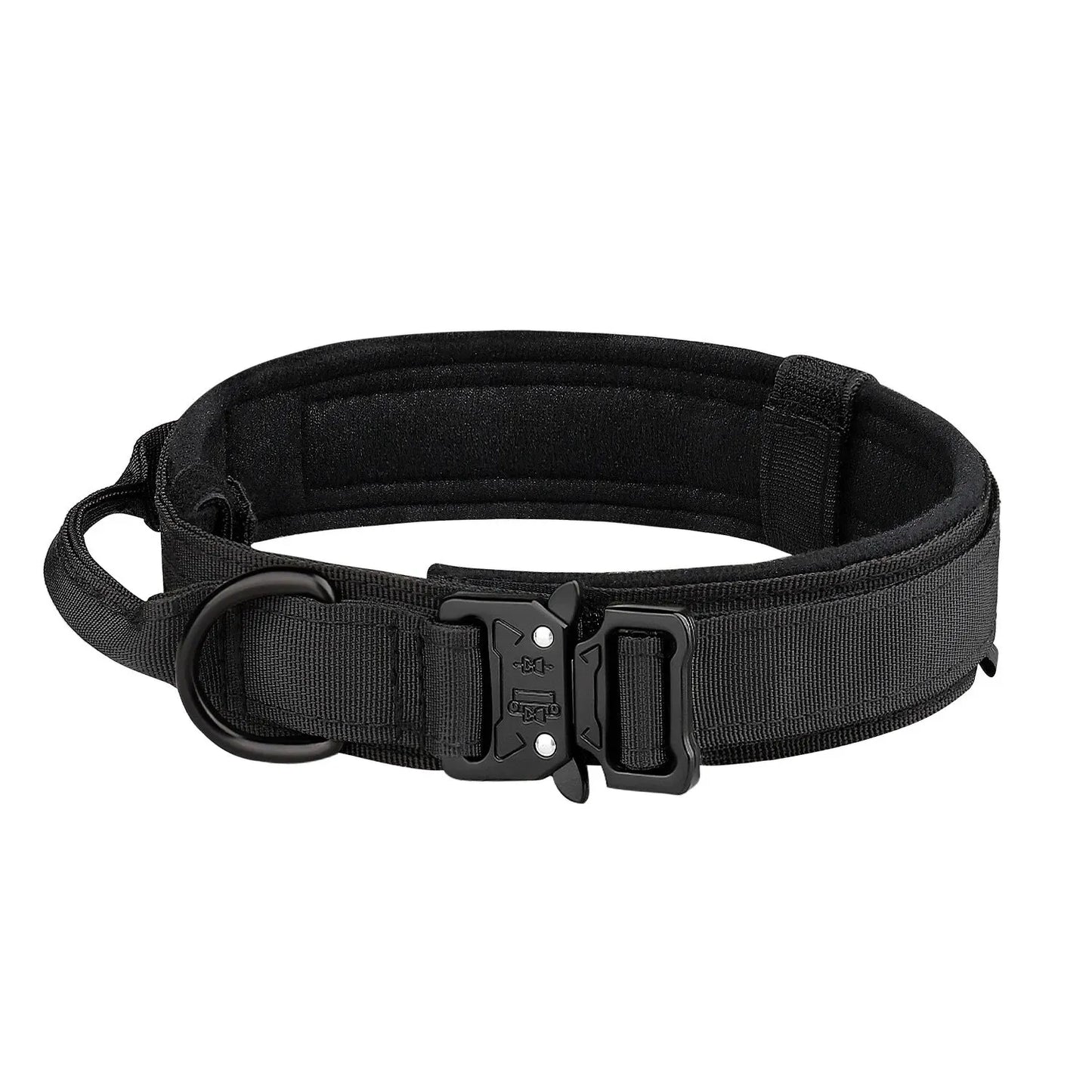 Tactical Nylon Dog Collar With Metal Buckle And Breathable Comfort