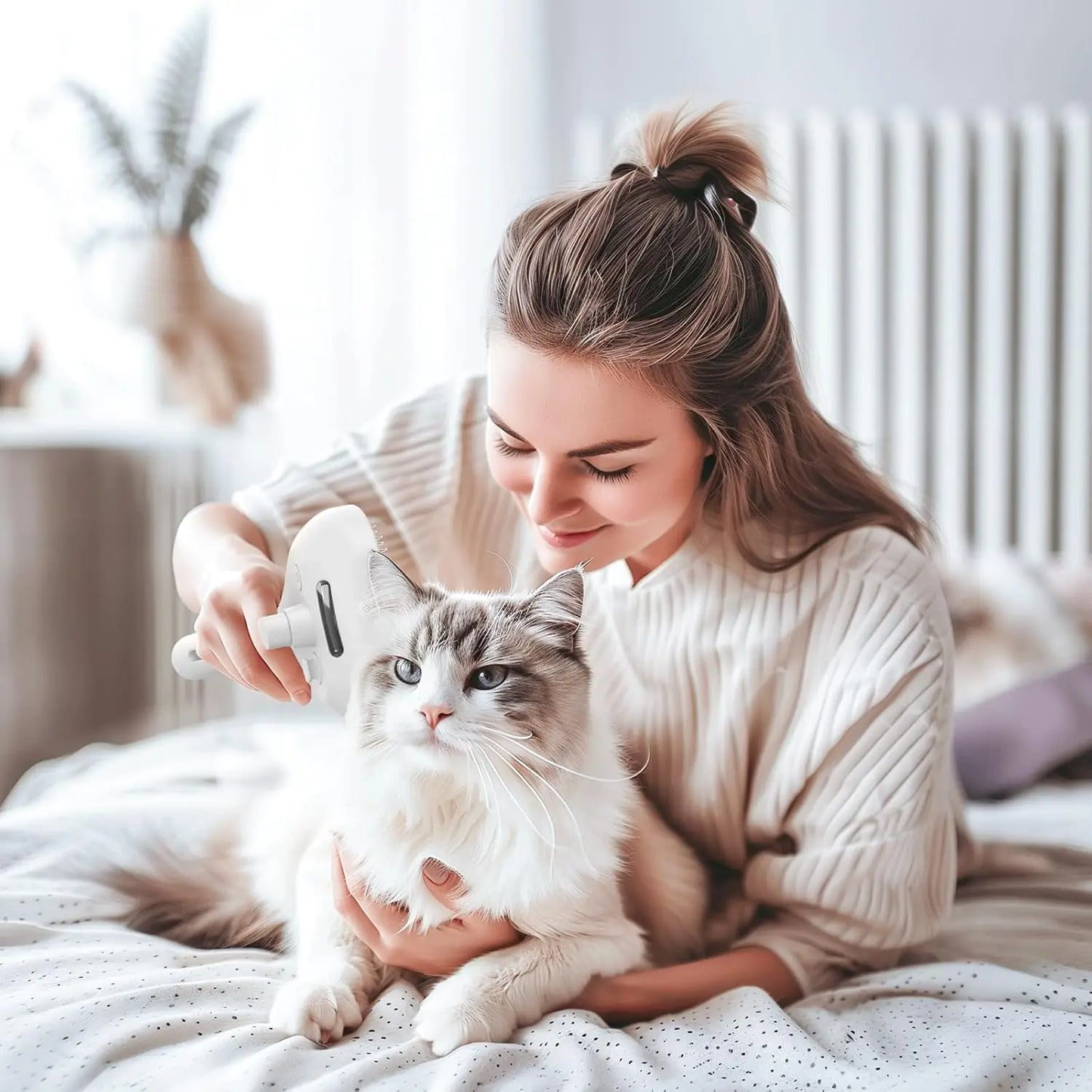 Pet Hair Removal Steam Brush For Cats And Dogs Grooming
