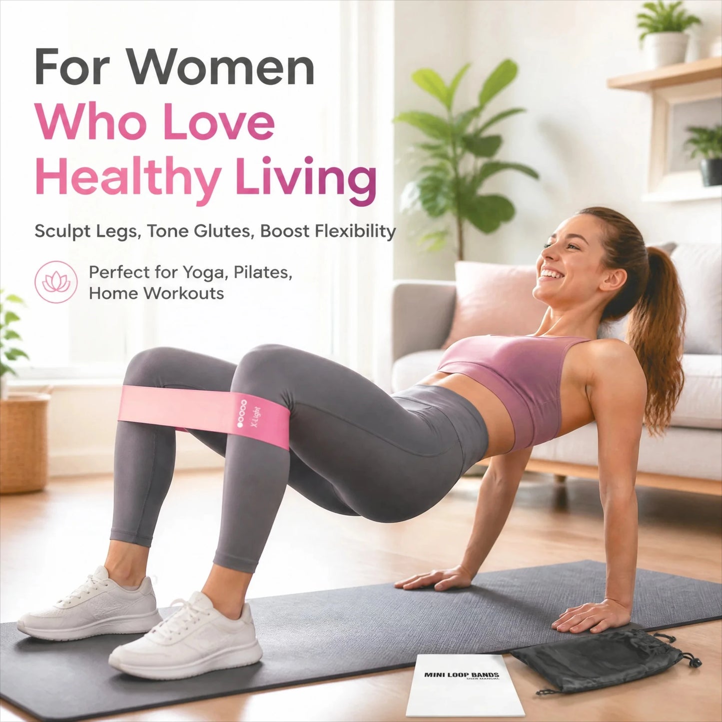 TPE Resistance Bands Set With Five Levels For Hip Glutes