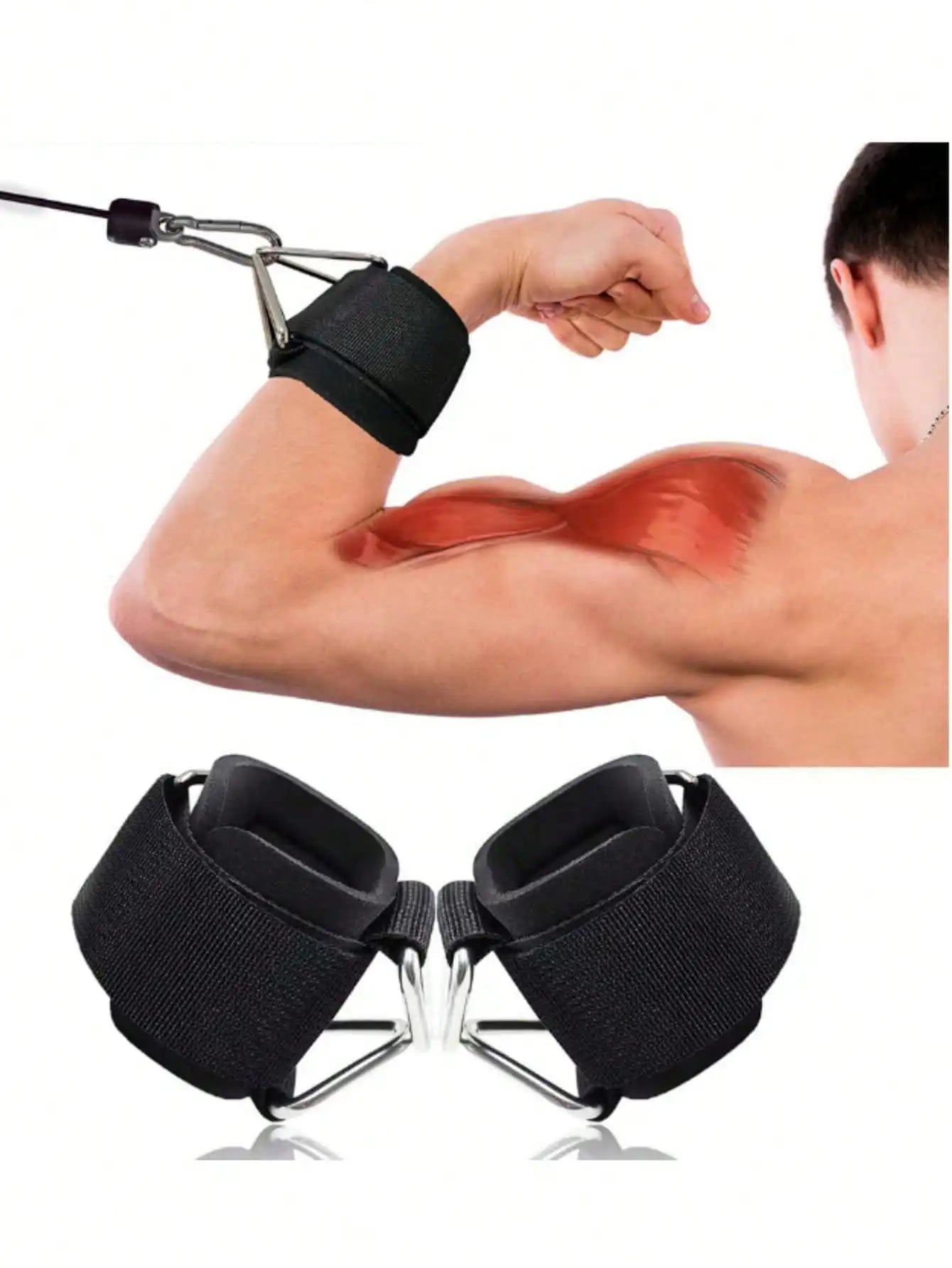 Adjustable Fitness Wrist Strap Non Slip Grip For Cable Machines Gym
