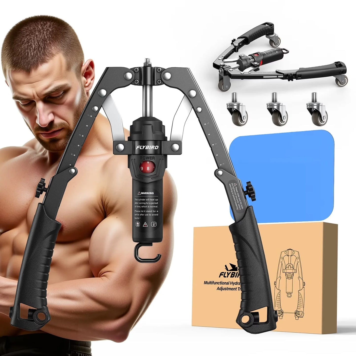 FlyBird 3-In-1 Twister Arm Trainer With Ab Roller Wheel And Hydraulic Resistance