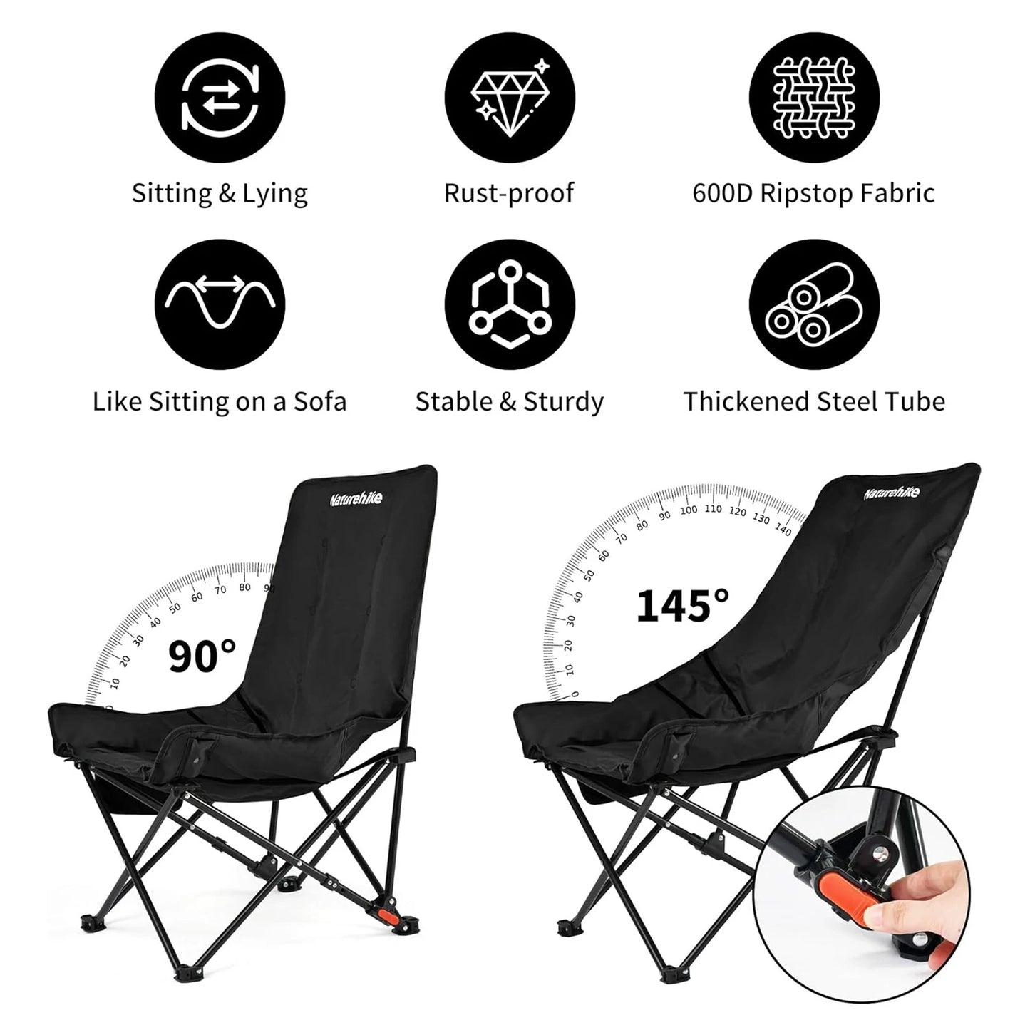 Naturehike Sea Star Recliner Chair Outdoor Folding Moon Chair