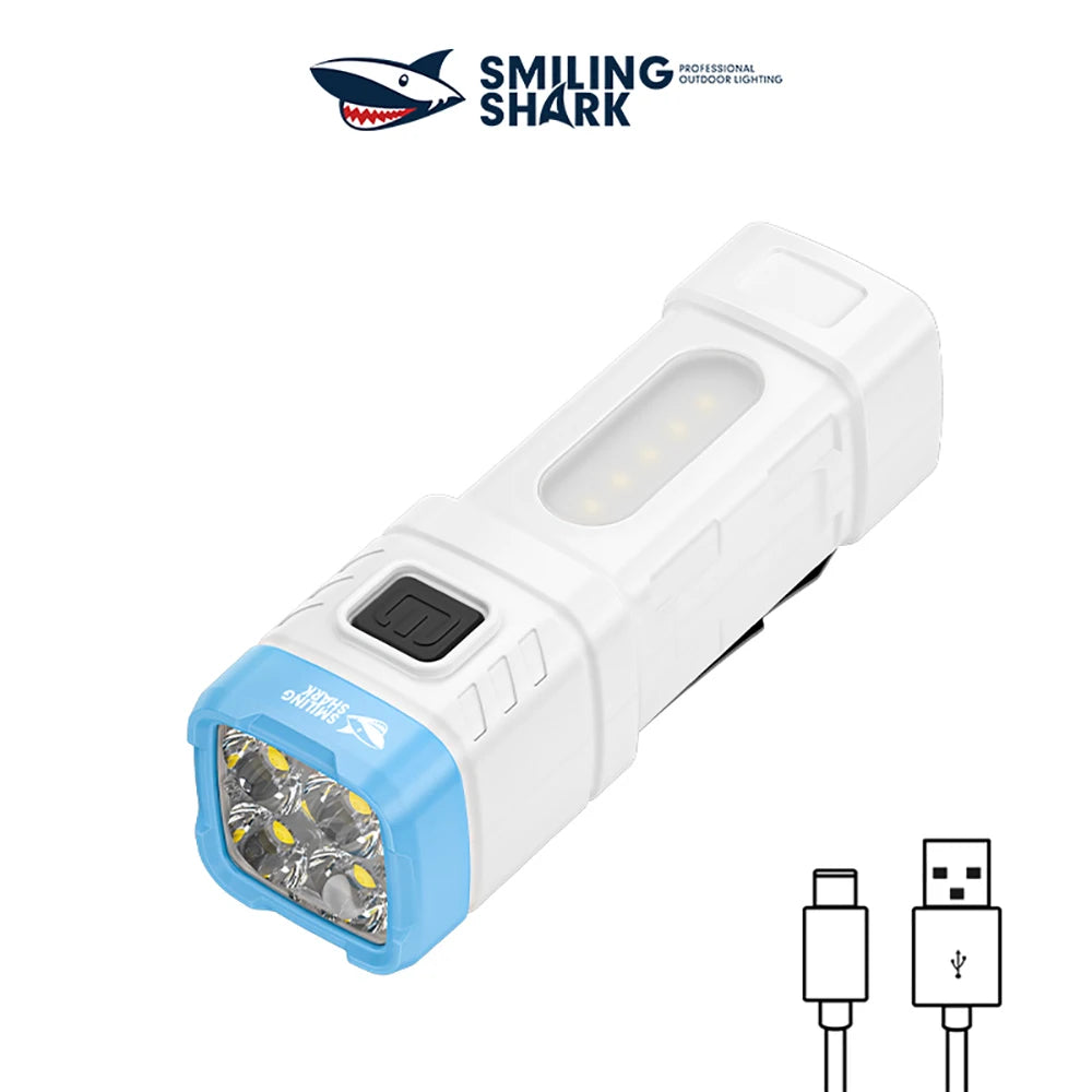 1pc Smiling Shark SD-5317 LED Flashlight, Super Bright Handheld Flashlight, Long-lasting Flash Light Rechargeable for Outdoors