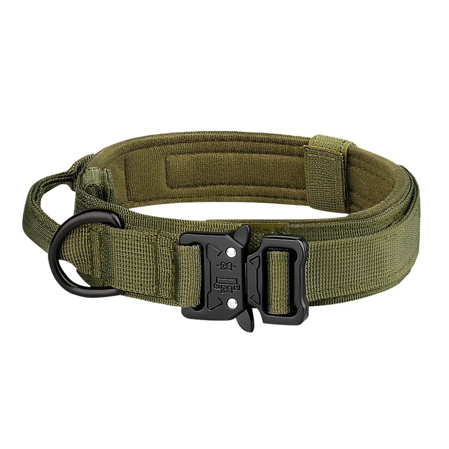Tactical Nylon Dog Collar With Metal Buckle And Breathable Comfort