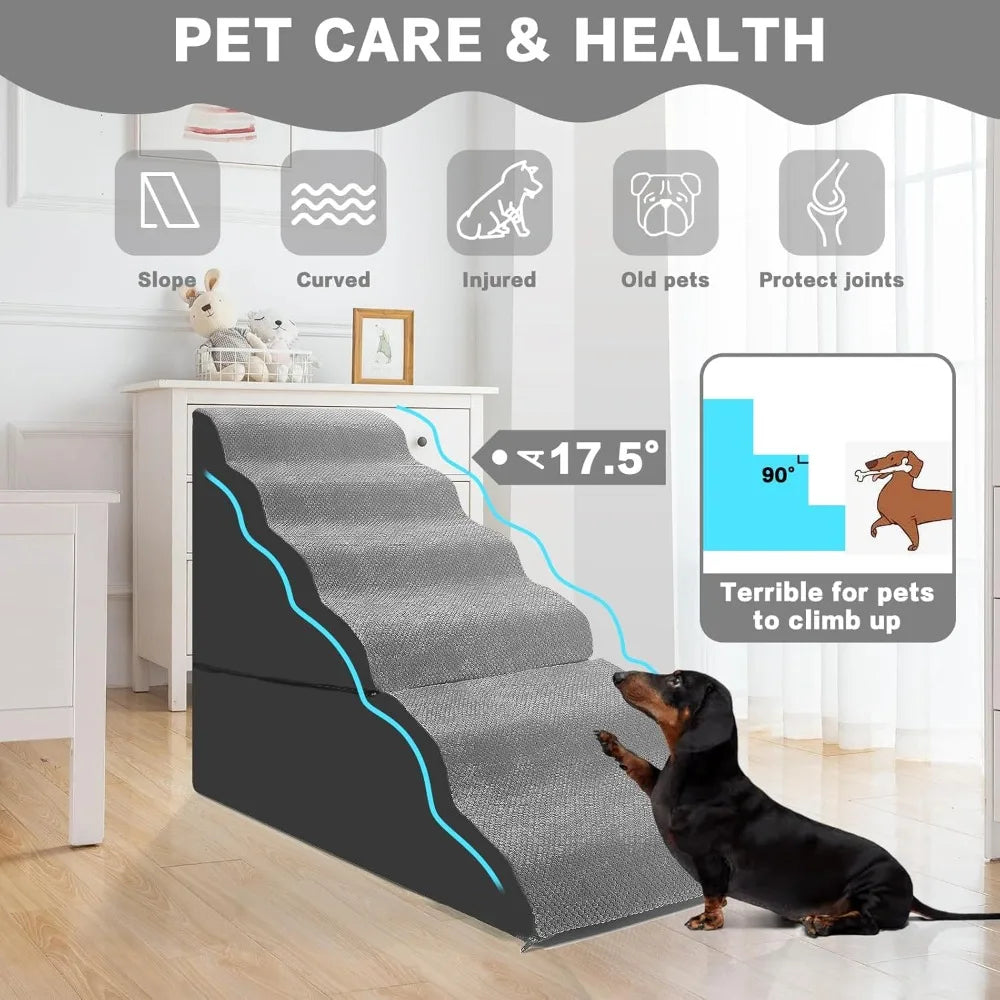 Dog Stairs 6-Step Pet Steps For Beds