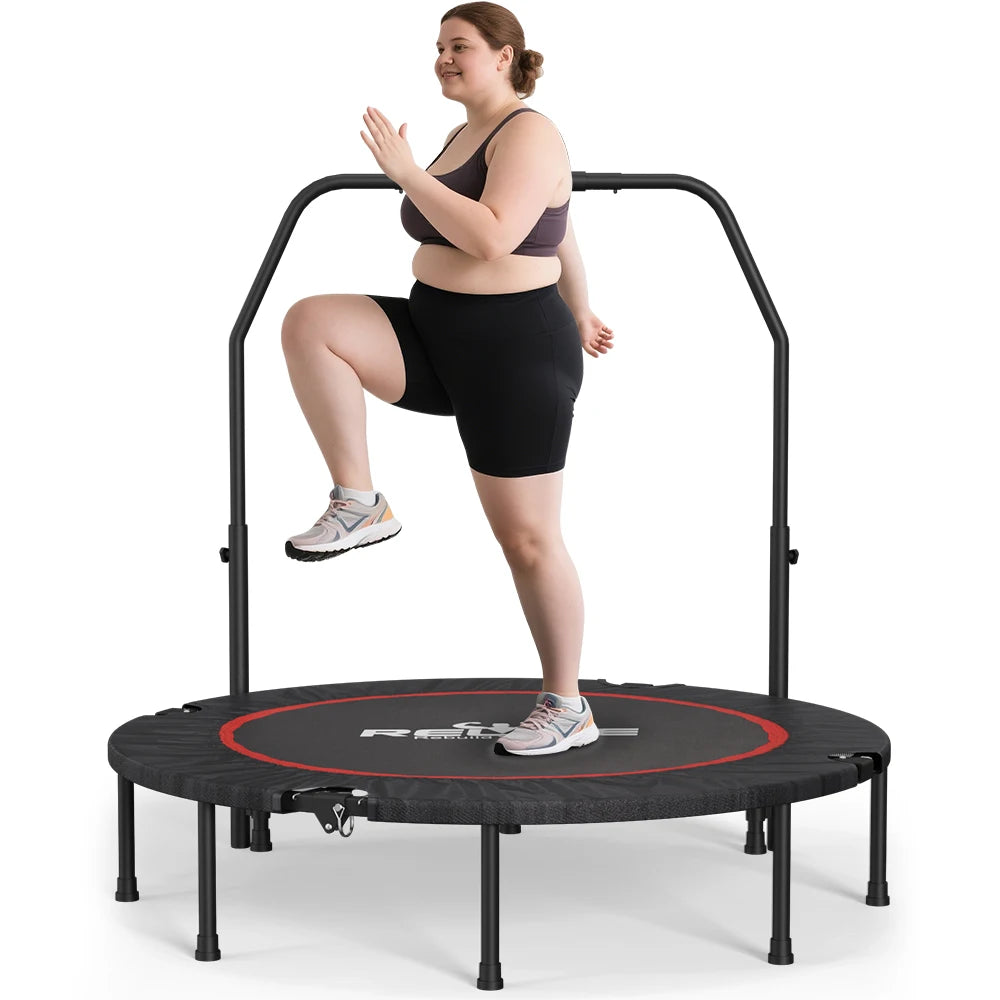Relife Foldable Mini Trampoline For Home Fitness Adjustable Handle