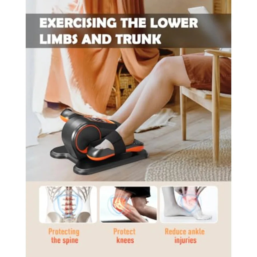 Under Desk Electric Elliptical Leg Exerciser for Seniors 13 Adjustable Speeds Quiet Portable Seated Pedal Trainer with Remote C